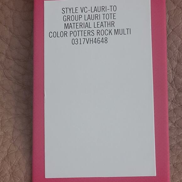 Vince Camuto Mixed Media Leather Tote Purse Lauri Potters Rock Shoulder Strap - Picture 10 of 16